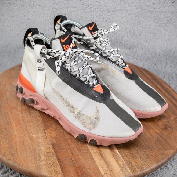 Nike React Runner Mid Wr Ispa Middle Cut Sneakers White Size 6.5 AT3143-100 EUC - Picture 1 of 10